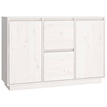 The Living Store Dressoir Grenenhout - Bijzetkast - 111 x 34 x 75 cm - Wit