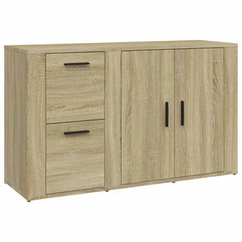 The Living Store Dressoir 100x33x59-5 cm bewerkt hout sonoma eikenkleurig - Keukenkast