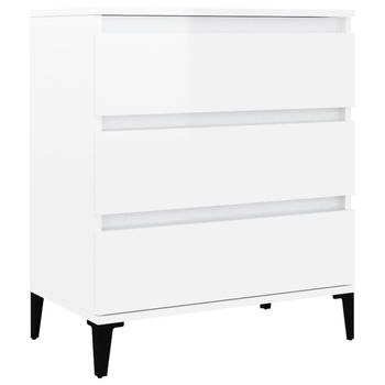 The Living Store Dressoir - - Meubel - 60x35x70cm - Hoogglans wit