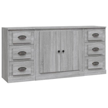 The Living Store Dressoir Classic Grey Sonoma Eiken - 142x35.5x67.5 cm