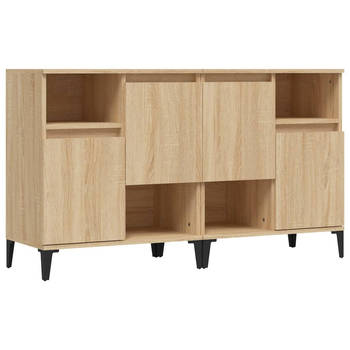 The Living Store Dressoir - Sonoma Eiken - 60 x 35 x 70 cm - Bewerkt Hout en Metaal