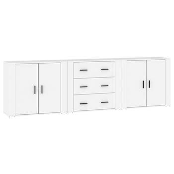 The Living Store Dressoir Set - Klassiek - Meubelen - 80 x 33 x 70 cm - Wit