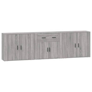 The Living Store Dressoir - Meubelen - 80 x 33 x 70 cm - Grijs Sonoma Eiken