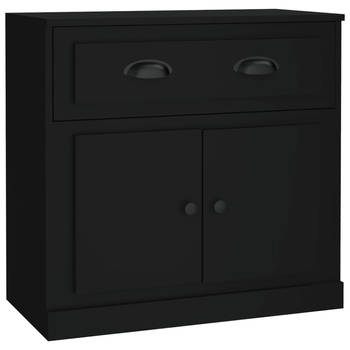 The Living Store Klassiek Dressoir - Zwart - 70 x 35.5 x 67.5 cm - Bewerkt Hout