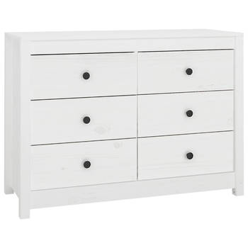 The Living Store Massief grenenhouten dressoir - 100 x 40 x 72 cm - veel opbergruimte