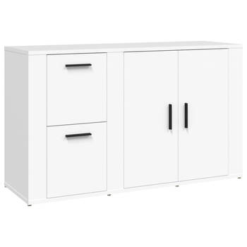 The Living Store Dressoir - Bijzetkast - 100 x 33 x 59.5 cm - Bewerkt Hout - Wit