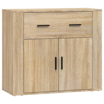 The Living Store Dressoir Sonoma Eiken - 80 x 33 x 70 cm - Bewerkt Hout