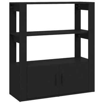 The Living Store Dressoir Zwart - Bijzetkast - 80 x 30 x 90 cm - Stevig materiaal