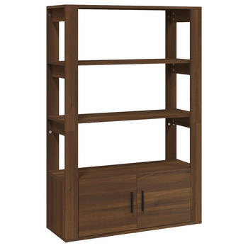 The Living Store Dressoir Elegant Bruineiken - 80 x 30 x 119.5 cm - Voldoende opbergruimte