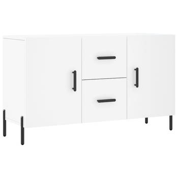 The Living Store Dressoir - - Bewerkt hout en metaal - 100 x 36 x 60 cm - Kleur wit