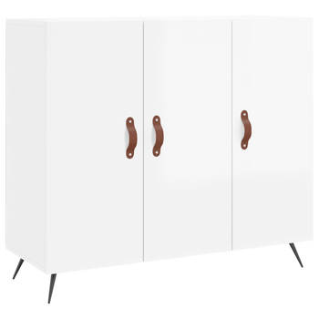 The Living Store Dressoir - Modern - Kast - 90 x 34 x 80 cm - Hoogglans wit