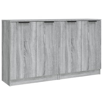 The Living Store Dressoir - - 2 stuks - Grijs Sonoma Eiken - Bewerkt Hout - 60x30x70 cm