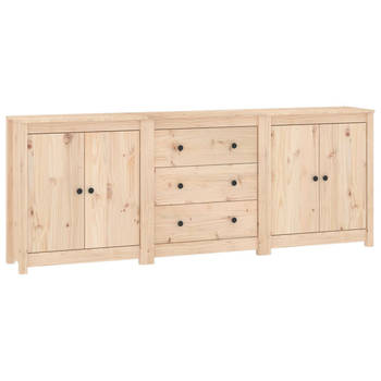 The Living Store Dressoir - Grenenhout - 210 x 35 x 80 cm - Opbergruimte - Stevig blad