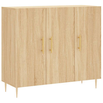 The Living Store Dressoir - Sonoma Eiken - 90 x 34 x 80 cm - Duurzaam hout en metaal