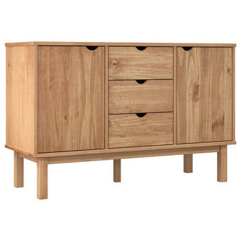 The Living Store OTTA Dressoir - 113.5 x 43 x 73 cm - Massief grenenhout - 3 lades - 2 vakken