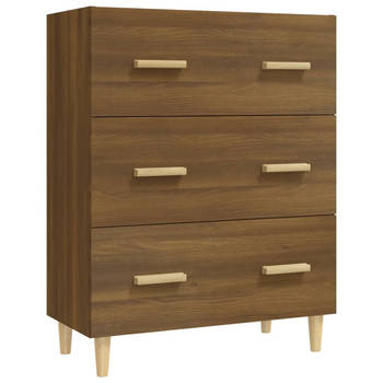 The Living Store Dressoir - Bruineiken - 70 x 34 x 90 cm - Bewerkt hout