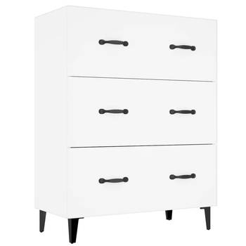 The Living Store Dressoir - 69.5 x 34 x 90 cm - Met 3 lades - Wit