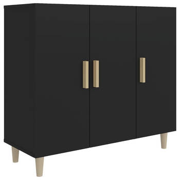 The Living Store Dressoir - Buffetkast - 90 x 34 x 80 cm - zwart