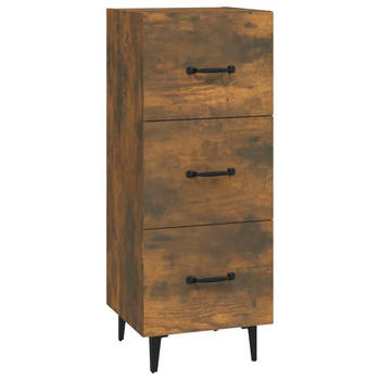 The Living Store Dressoir - Gerookt Eiken - 34.5 x 34 x 90 cm - Stijlvol en praktisch