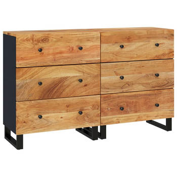 The Living Store Dressoir - Massief Acaciahout - 2x60x33x75cm - Opbergruimte