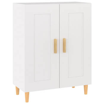 The Living Store Dressoir Bijzetkast - 69.5 x 34 x 90 cm - Wit - Bewerkt hout - Sterk en vochtbestendig