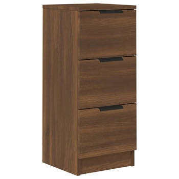 The Living Store Dressoir Bruineiken - Bijzetkast 3 Lades - Multifunctioneel - 30x30x70 cm