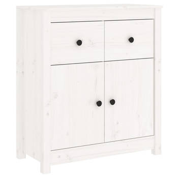 The Living Store Dressoir Grenenhout - 70 x 35 x 80 cm - Wit