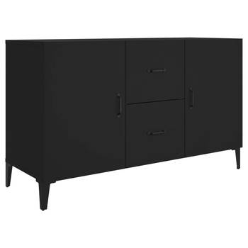 The Living Store Dressoir - 100 x 36 x 60 cm - Zwart Bewerkt Hout