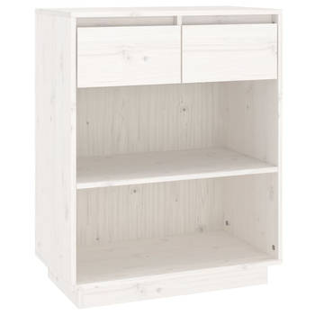 The Living Store Wandkast Grenenhout - 60x34x75 cm - Wit
