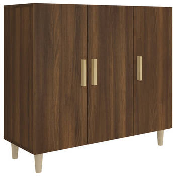 The Living Store Dressoir Buffetkast - 90 x 34 x 80 cm - Bruineiken - Gemakkelijk schoon te maken