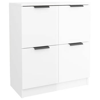 The Living Store Dressoir - Hout - Bijzetkast - 60 x 30 x 70 cm - Hoogglans Wit