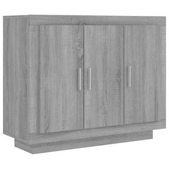 The Living Store Dressoir - Grijs Sonoma Eiken - 92 x 35 x 75 cm - Bewerkt hout