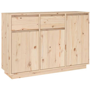 The Living Store Dressoir Grenenhout - 110 x 34 x 75 cm - 2 lades en 3 deuren