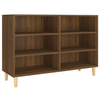 The Living Store Dressoir - Scandinavische Charme - Kast met 6 schappen - 103.5x35x70 cm - Bruineiken