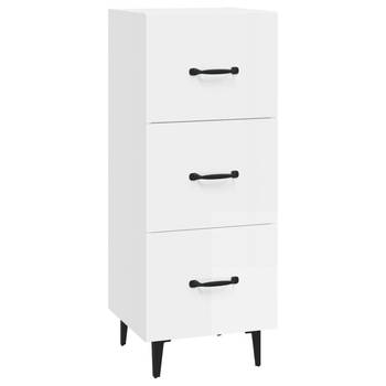 The Living Store Dressoir - Musthave - Meubel - 34.5 x 34 x 90 cm - Hoogglans Wit