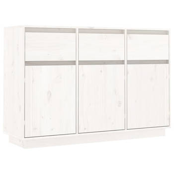 The Living Store Zwevend Dressoir - Grenenhout - 110 x 34 x 75 cm - Wit