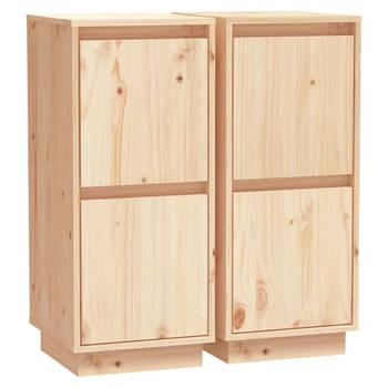 The Living Store Dressoir - Grenenhout/MDF - 31.5 x 34 x 75 cm - Zweefpoten