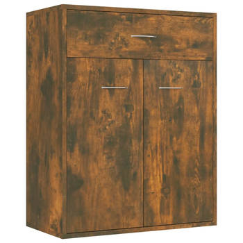 The Living Store Dressoir Gerookt Eiken - 60x30x75 cm - Met 2 deuren en 1 lade