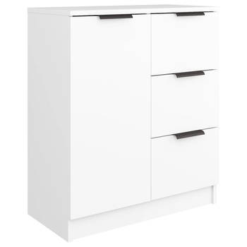 The Living Store Dressoir Minimalistisch - Bijzetkast - 60 x 30 x 70 cm - Wit hout