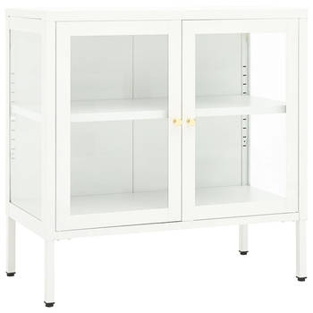 The Living Store Dressoir - Opbergkast - 70 x 35 x 70 cm - Staal en glas