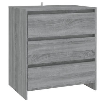 The Living Store Dressoir Bijzetkast - 70 x 41 x 75 cm - Grijs Sonoma Eiken - Montage vereist