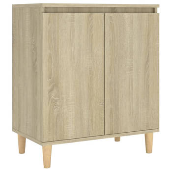 The Living Store Dressoir met houten poten 60x35x70 cm spaanplaat sonoma eiken - Keukenkast