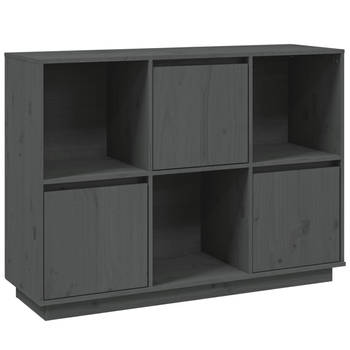 The Living Store Dressoir - Grenenhout - 110.5 x 35 x 80 cm - Grijs