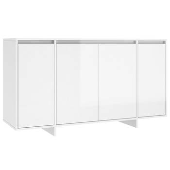 The Living Store Dressoir Melville - Bijzetkast - 135x41x75 cm - Hoogglans wit