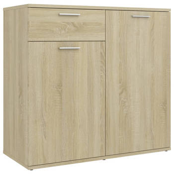 The Living Store Dressoir sonoma eiken 80 x 36 x 75 cm - 2 deuren 1 lade