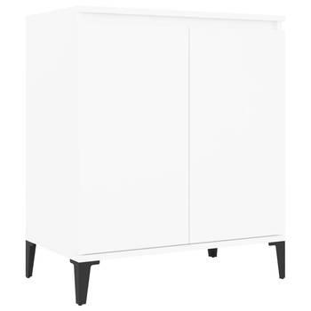 The Living Store Industrieel Dressoir - 60 x 35 x 70 cm - Wit Houtmetaal - 2 Deuren