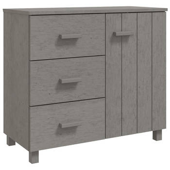 The Living Store HAMAR Dressoir - Massief grenenhout - 90 x 40 x 80 cm - Lichtgrijs