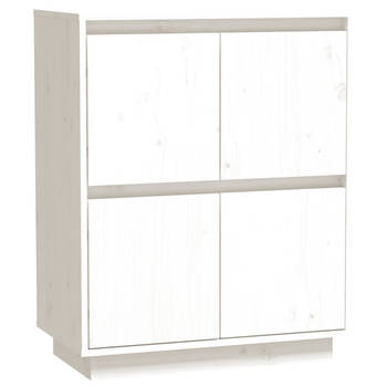 The Living Store Dressoir - Grenenhout en MDF - 60 x 34 x 75 cm - Wit