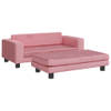 The Living Store Hondenbed - Verlengbaar - Roze - Fluweel - Massief grenenhout - 100x50x30 cm - Draagvermogen 50 kg