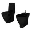 The Living Store Bidet - W - C - set - Zwart - Keramiek - 58 x 40 x 40 cm - Soft close mechanisme - Dual flush- 3 of 6